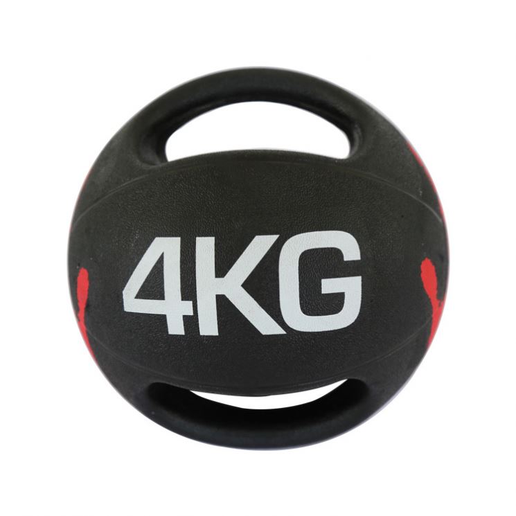 Rubber Medicine Ball With Handle 4Kg - Click Image to Close